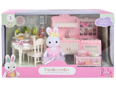 Playset Família Coelho Cozinha Lulie Kids 21 peças