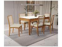 Mesa de Jantar 6 Cadeiras 6 Lugares Retangular Madeira Kappesberg Luna - 1