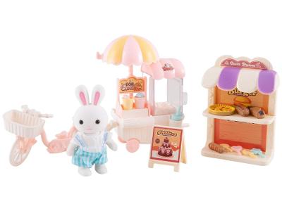 Playset Família Coelho Carrinho de Sobremesa Lulie