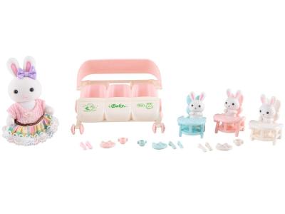 Mini Figura Família Coelho Lulie Kids 4 Unidades 