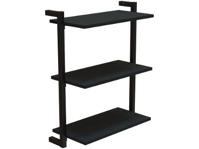 Prateleira Suspensa de MDP e Aço Preta Indusat D7 Home 40cm