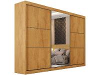 Guarda-roupa Casal com Espelho 6 Gavetas 3 Portas de Correr Móveis Europa Bragança - 5