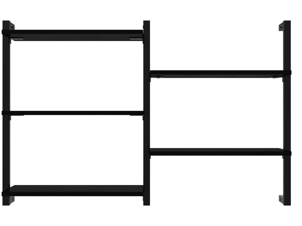 Prateleira Suspensa de MDP e Aço Preto Indusat D7 Home 60cm - 3