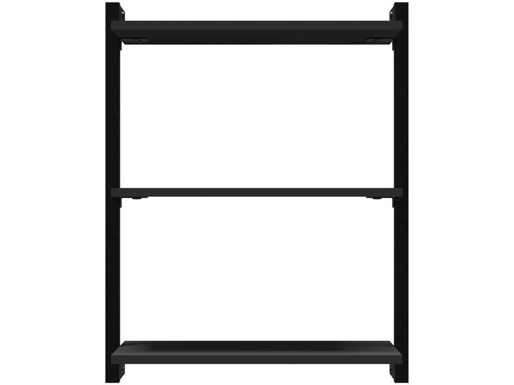 Prateleira Suspensa de MDP e Aço Preta Indusat D7 Home 80cm - 3