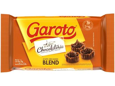 Barra de Chocolate Chocolateria Blend Ao Leite e Meio Amargo 1kg Garoto