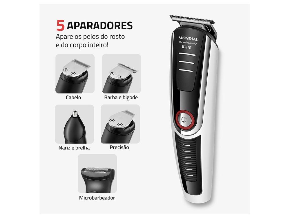 Aparador de Pelos Mondial Super Groom 10 BG-08 com Acessórios 78605-01 - 4