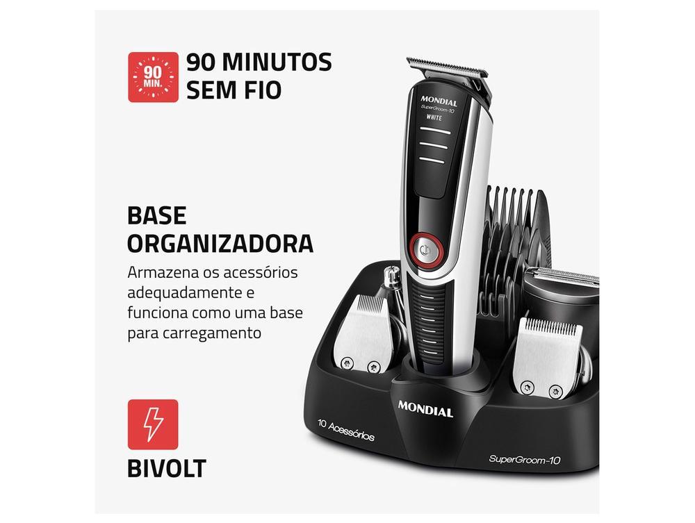 Aparador de Pelos Mondial Super Groom 10 BG-08 com Acessórios 78605-01 - 6