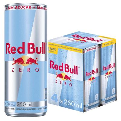 Red Bull Energético Zero Sem Açúcar 250ml 4 latas