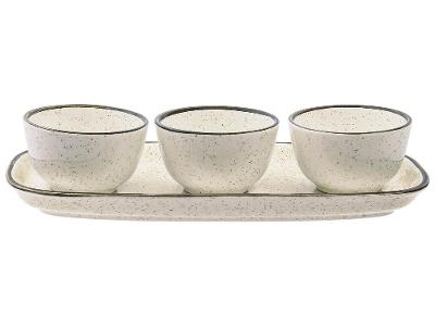Conjunto para Servir Oxford Brisa 4 Peças de Cerâmica