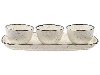 Conjunto para Servir Oxford Brisa 4 Peças de Cerâmica