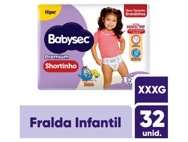Fralda Shortinho BabySec Premium Galinha Pintadinha XXXG 19kg 32 Unidades - 2