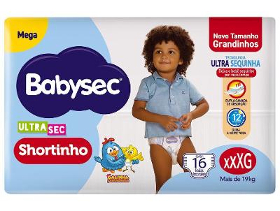 Fralda Shortinho BabySec UltraSec XXXG 19kg 16 Unidades