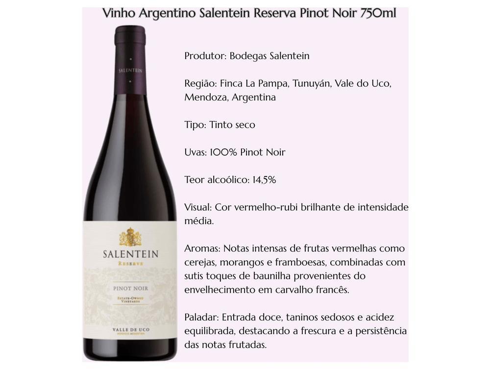 Vinho Tinto Seco Salentein Reserva Argentina 750ml - 3