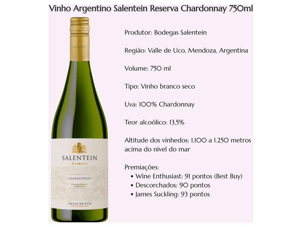 Vinho Branco Seco Salentein Reserva Argentina 750ml - 3