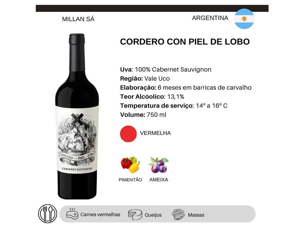 Vinho Tinto Seco Cordero con Piel de Lobo Argentina 750ml - 3