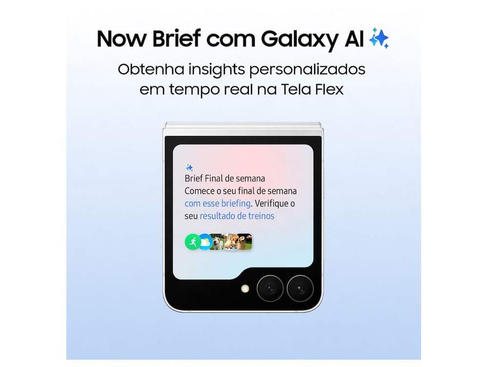 Smartphone Samsung Galaxy Z Flip7 FE 256GB Branco 5G  8GB RAM Tela  6,7" Câm. Dupla + Selfie 10MP - 4