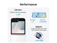 Smartphone Samsung Galaxy Z Flip7 FE 256GB Branco 5G  8GB RAM Tela  6,7" Câm. Dupla + Selfie 10MP - 3