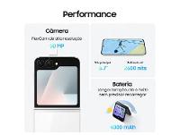 Smartphone Samsung Galaxy Z Flip7 FE 128GB Branco 5G  8GB RAM Tela 6,7" Câm. Dupla + Selfie 10MP - 3