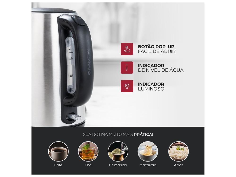 Chaleira Elétrica Wap Prosdócimo WCE1 Preto e Cinza 1,7L FW009524 - 3