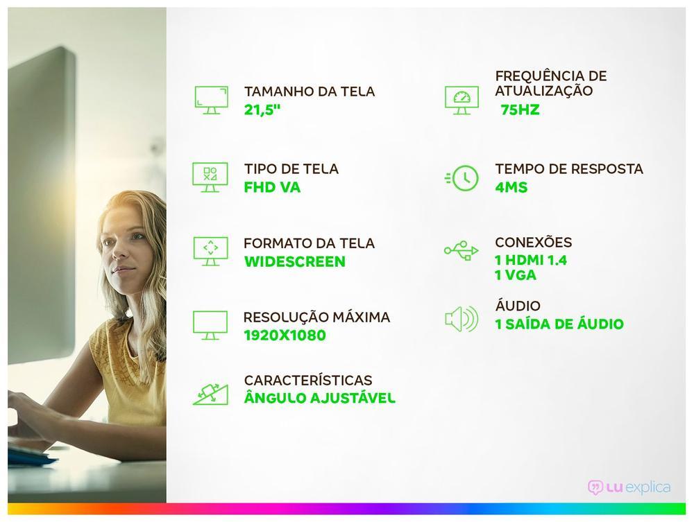 Monitor 75Hz Full HD 4ms AOC B3H 22B3HMF 21,5" HDMI - 2