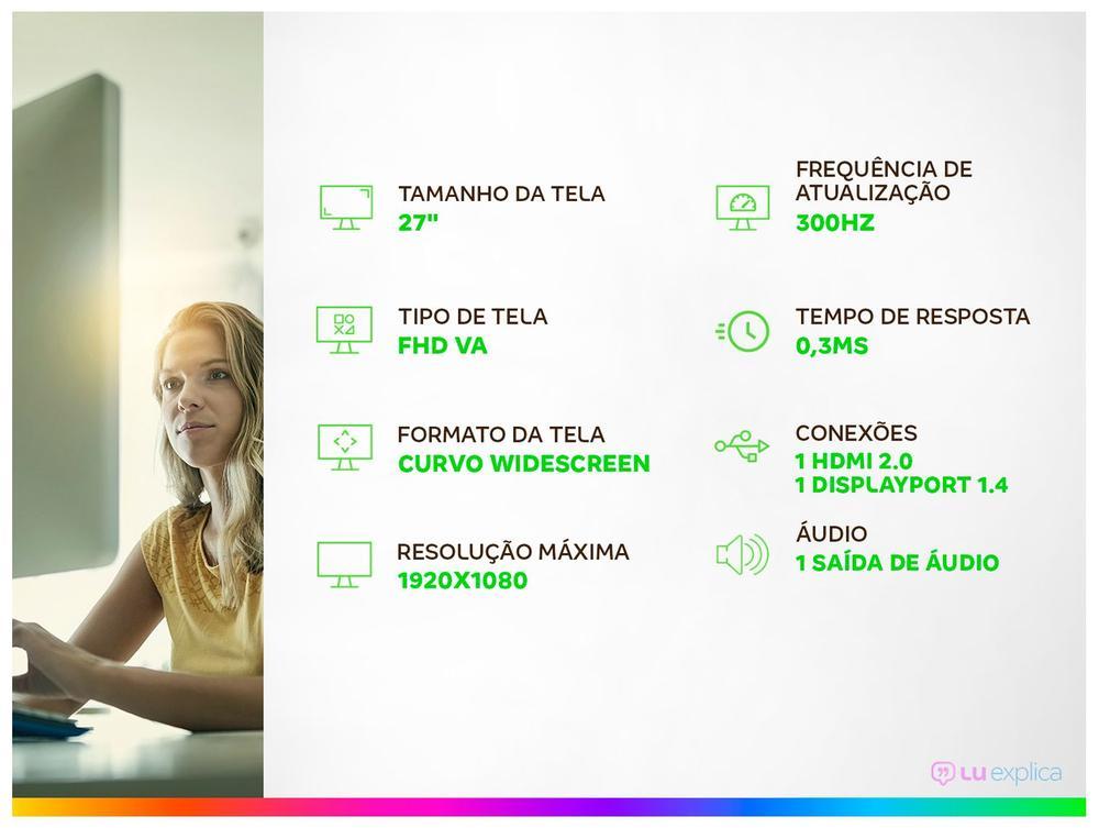 Monitor Gamer Curvo AOC Gaming C27G4Z/P 27" Full HD 300Hz 0,3ms HDMI C27G4Z/P/57 - 2