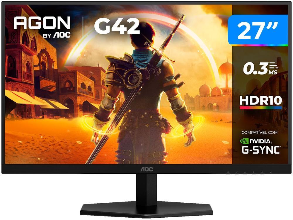 Monitor Gamer AOC Gaming 27G42HE 27" FHD 200Hz IPS 0,3ms HDMI DisplayPort NVIDIA G-Sync - 1