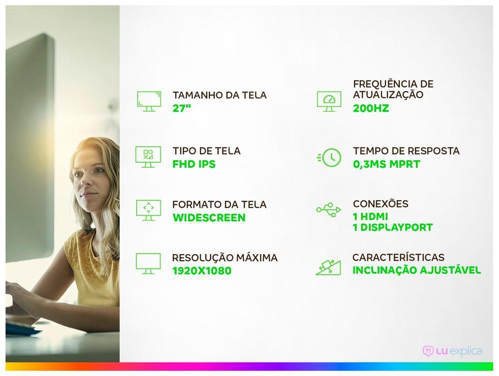 Monitor Gamer AOC Gaming 27G42HE 27" FHD 200Hz IPS 0,3ms HDMI DisplayPort NVIDIA G-Sync - 2