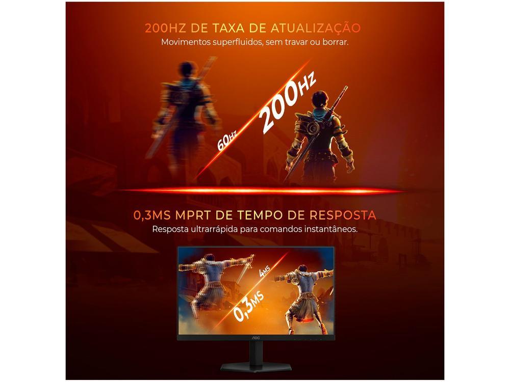 Monitor Gamer AOC Gaming 24G42HE 23,8" FHD 200Hz IPS 0,3ms HDMI DisplayPort NVIDIA G-Sync - 5