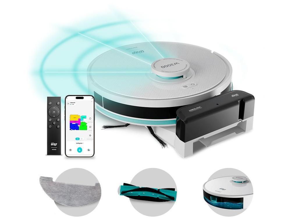 Robô Aspirador WAP Robot W3000 48W com Mapeamento compatível com Alexa FW009557 - 3