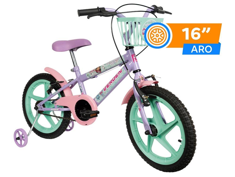 Bicicleta Infantil Aro 16 Verden 10511 A Casa Mágica da Gabby Lilás e Verde com Rodinhas Freio V-Brake - 2