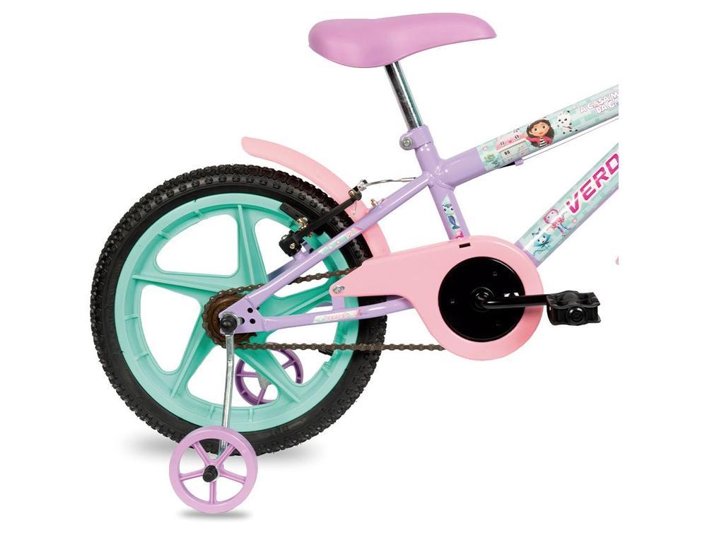 Bicicleta Infantil Aro 16 Verden 10511 A Casa Mágica da Gabby Lilás e Verde com Rodinhas Freio V-Brake - 8