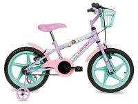 Bicicleta Infantil Aro 16 Verden 10511 A Casa Mágica da Gabby Lilás e Verde com Rodinhas Freio V-Brake - 1