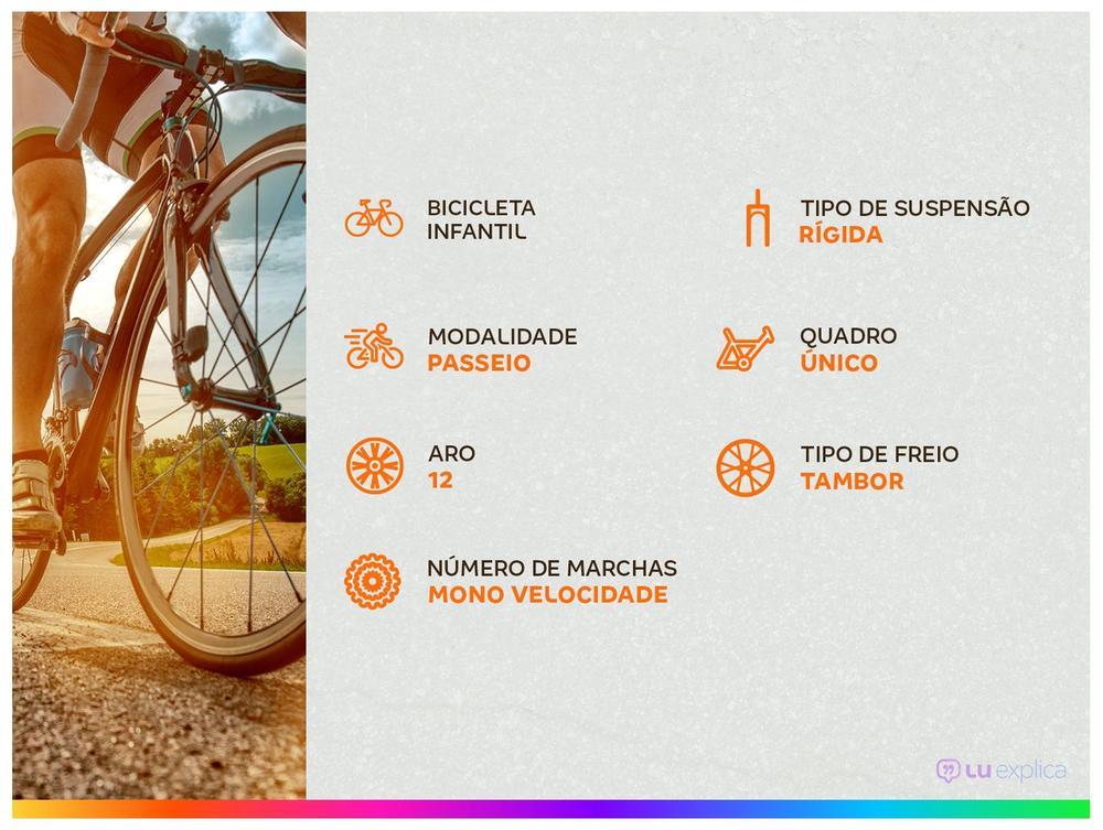 Bicicleta Infantil Aro 12 Verden 10501 Princy  Rosa e Dourada com Rodinhas - 3