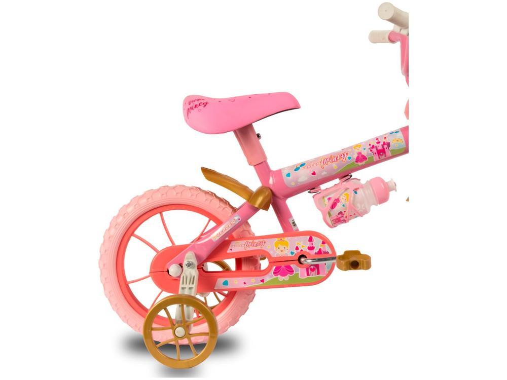 Bicicleta Infantil Aro 12 Verden 10501 Princy  Rosa e Dourada com Rodinhas - 5