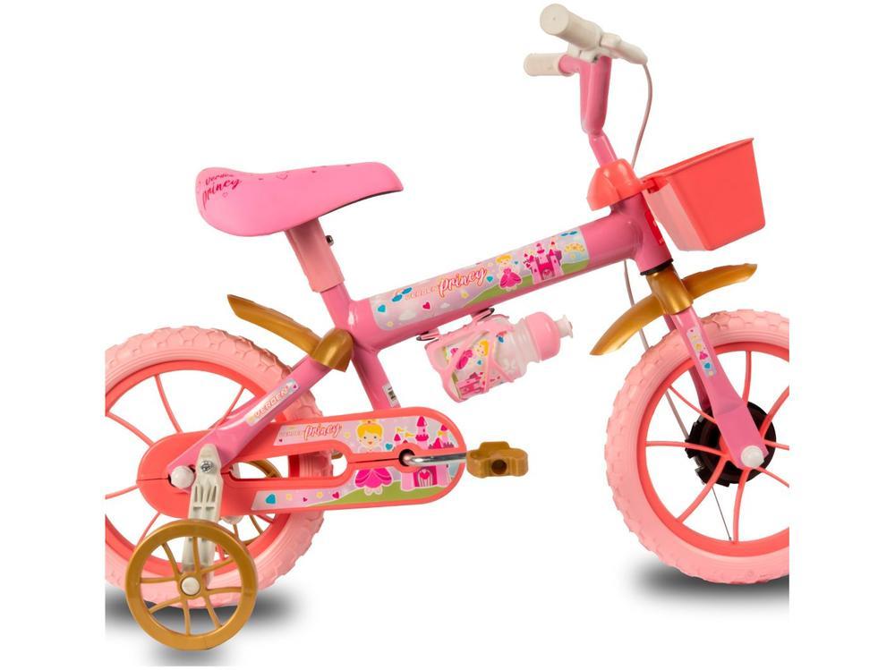 Bicicleta Infantil Aro 12 Verden 10501 Princy  Rosa e Dourada com Rodinhas - 7