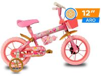 Bicicleta Infantil Aro 12 Verden 10501 Princy  Rosa e Dourada com Rodinhas - 2