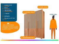 Guarda-roupa Solteiro 3 Gavetas 4 Portas Caemmun Francis - 2