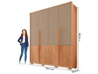 Guarda-roupa Solteiro 3 Gavetas 4 Portas Caemmun Francis - 5