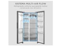 Geladeira/Refrigerador Midea Smart Sensor Frost Free Prata 570L MDRS761MYD461