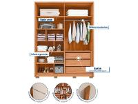 Guarda-roupa Solteiro 3 Gavetas 4 Portas Caemmun Francis - 3