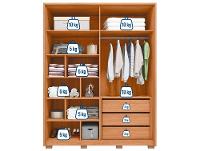 Guarda-roupa Solteiro 3 Gavetas 4 Portas Caemmun Francis