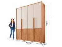 Guarda-roupa Solteiro 3 Gavetas 4 Portas Caemmun Francis - 5