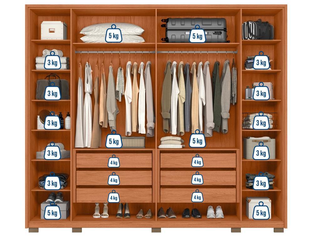 Guarda-roupa Casal 6 Gavetas 6 Portas Caemmun Coari - 5