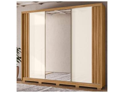 Guarda-roupa Casal com Espelho 6 Gavetas 3 Portas Moval Móveis Inspiração Arizona