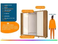 Guarda-roupa Casal com Espelho 6 Gavetas 3 Portas Moval Móveis Inspiração Arizona - 2