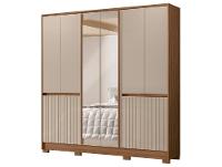 Guarda-roupa Casal com Espelho 4 Gavetas 10 Portas Moval Móveis Crystal Alasca - 6