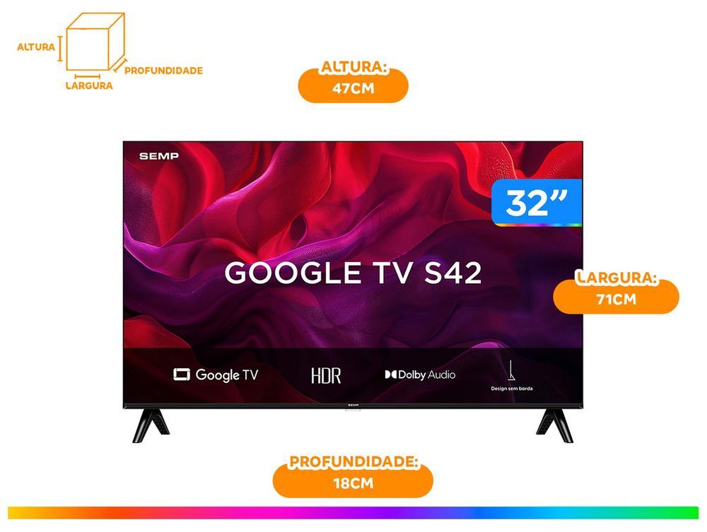Smart TV 32" SEMP HD LED 32S42 Google TV 2 HDMI - 6