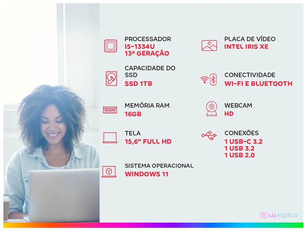 Notebook Dell Inspiron 15 I15-I1300-A60P Intel Core i5 16GB RAM 1TB SSD 15,6" Full HD Windows 11 - 2