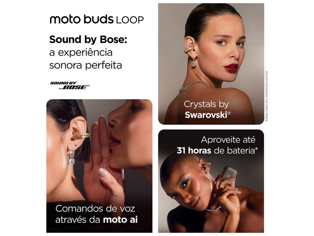 Fone de Ouvido Bluetooth Moto Buds Loop PG38C07170 com Microfone Champagne - 3