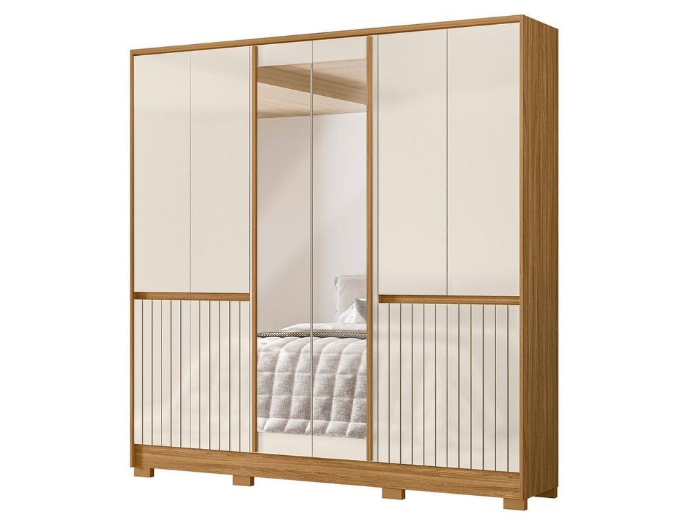 Guarda-roupa Casal com Espelho 4 Gavetas 10 Portas Moval Móveis Crystal Alasca - 6